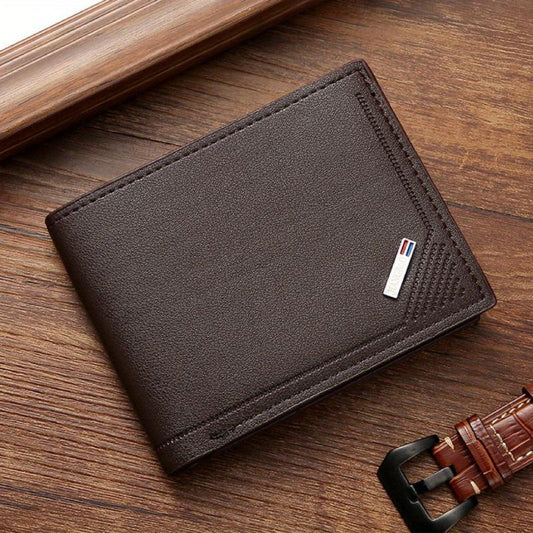 Men's PU Leather Bifold Wallet Card Slots Gift For Men