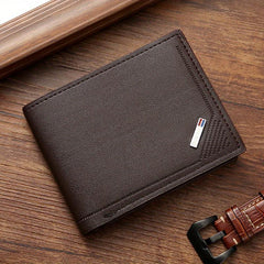 Men's PU Leather Bifold Wallet Card Slots Gift For Men