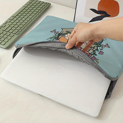 Soft Laptop Bag Computer Cover Green Bottom