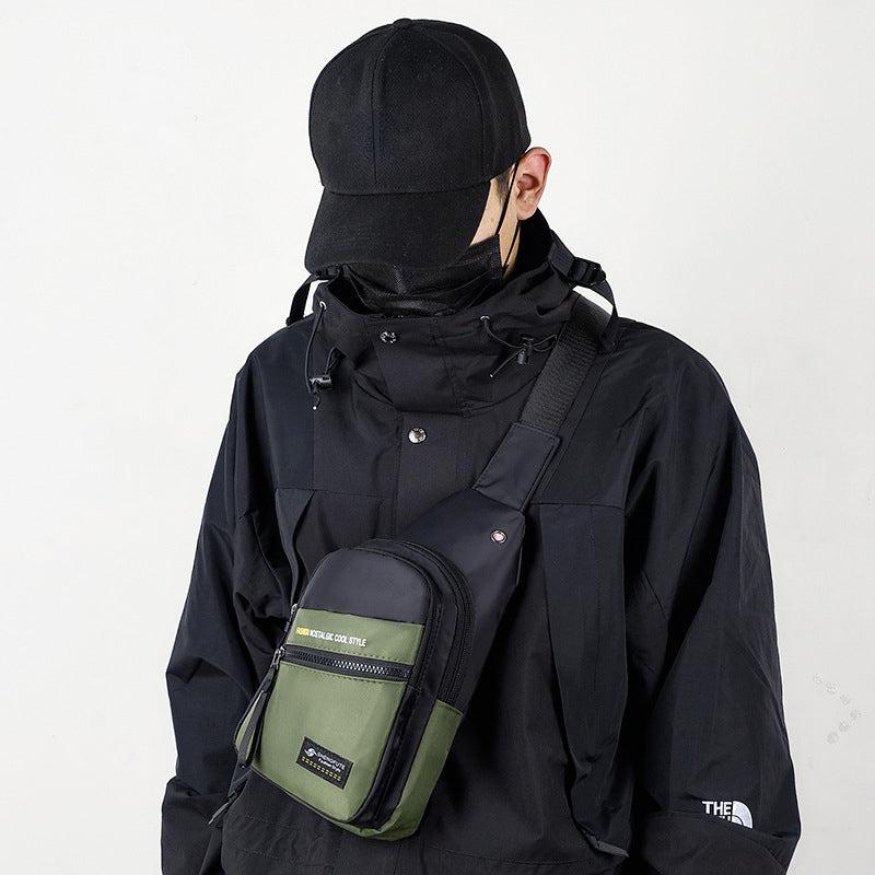 Men's Crossbody Bag with Earphone Hole for Outdoor Sports