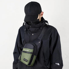 Men's Crossbody Bag with Earphone Hole for Outdoor Sports