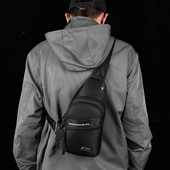Men's Crossbody Bag with Earphone Hole for Outdoor Sports