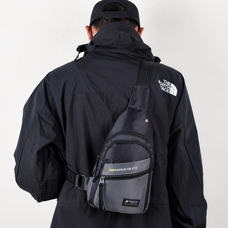 Men's Crossbody Bag with Earphone Hole for Outdoor Sports