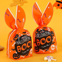 50PCS Halloween Pumpkin Packing Bag for Trick Or Treat Candy Storage