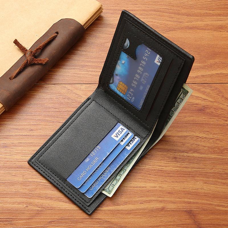 Men's PU Leather Short Wallet with Card Slots