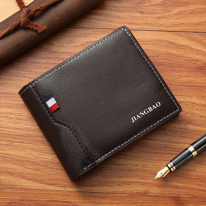 Men's PU Leather Short Wallet with Card Slots
