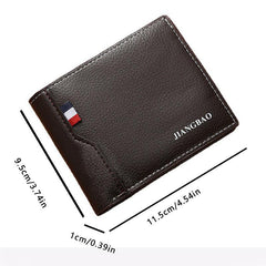 Men's PU Leather Short Wallet with Card Slots