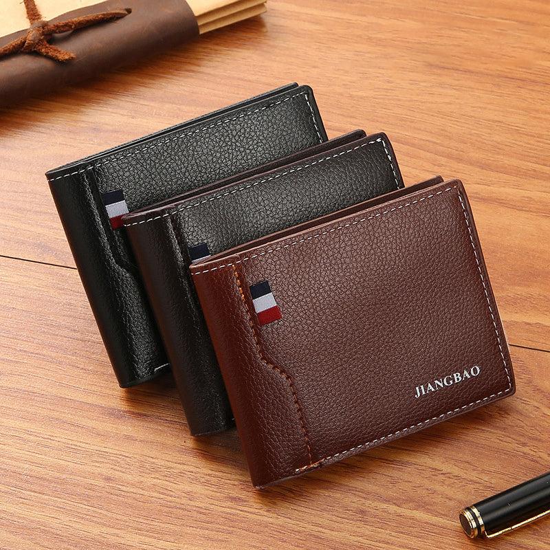 Men's PU Leather Short Wallet with Card Slots