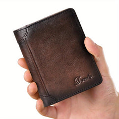 Men's Vintage RFID Blocking Wallet Short Multifunctional ID Credit Card Holder