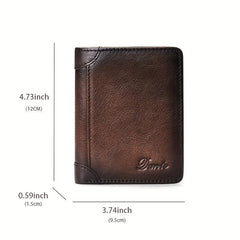 Men's Vintage RFID Blocking Wallet Short Multifunctional ID Credit Card Holder