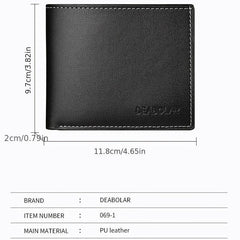 Men's Soft Leather Wallet Short Youth Purse