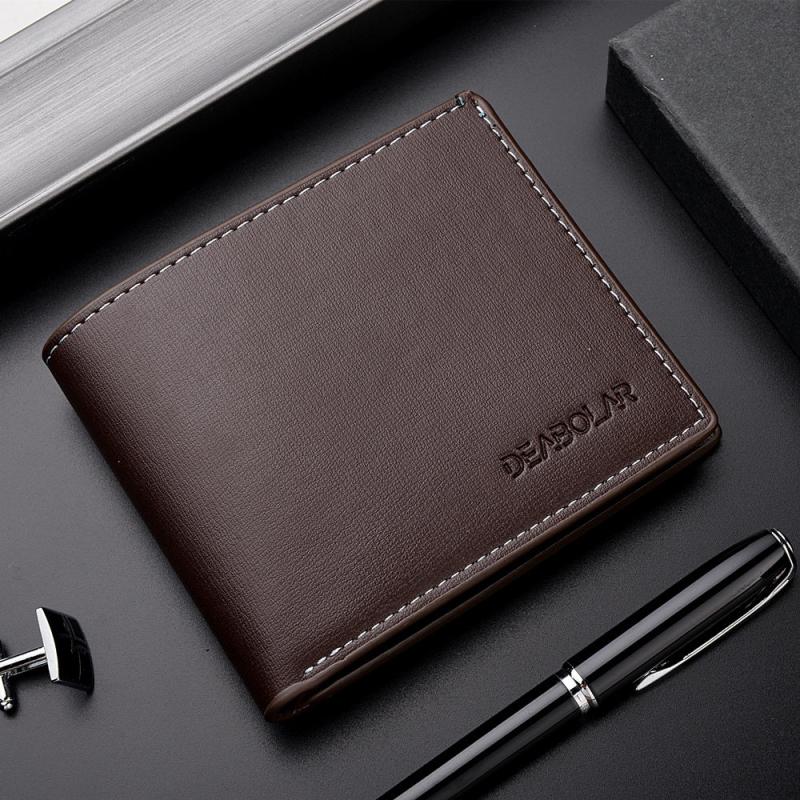 Men's Soft Leather Wallet Short Youth Purse