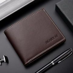 Men's Soft Leather Wallet Short Youth Purse