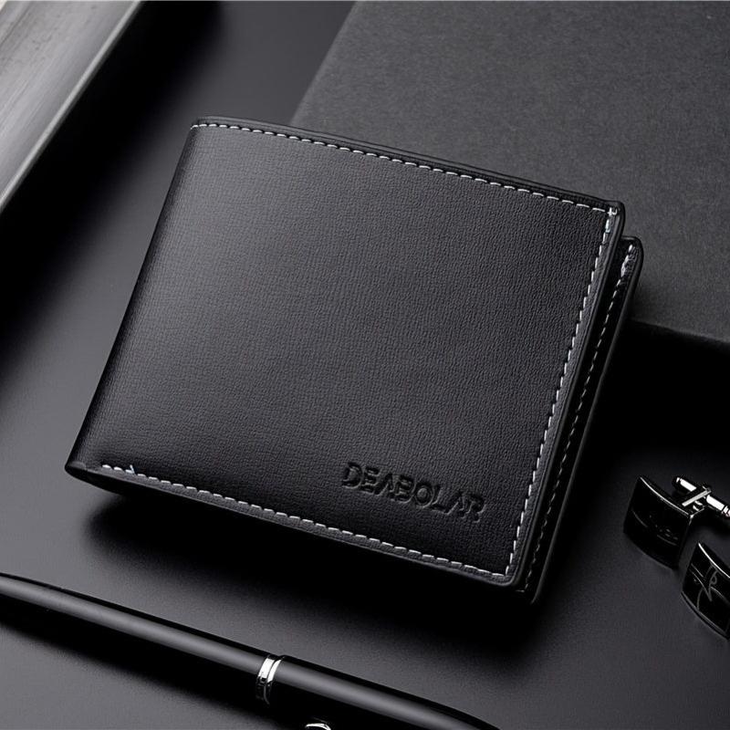 Men's Soft Leather Wallet Short Youth Purse