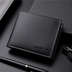 Men's Soft Leather Wallet Short Youth Purse