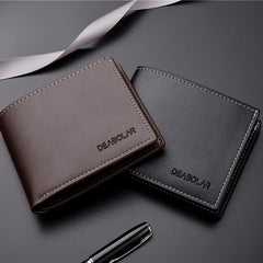Men's Soft Leather Wallet Short Youth Purse