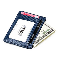 RFID Blocking Slim Leather Wallet Small Front Pocket Credit Card Holder