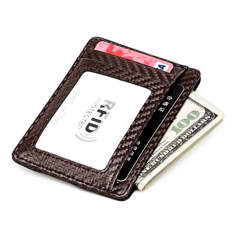RFID Blocking Slim Leather Wallet Small Front Pocket Credit Card Holder