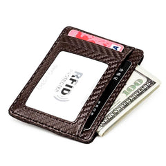 RFID Blocking Slim Leather Wallet Small Front Pocket Credit Card Holder