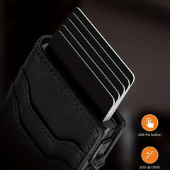 Men's RFID Card Holder Anti theft Aluminum Alloy Leather