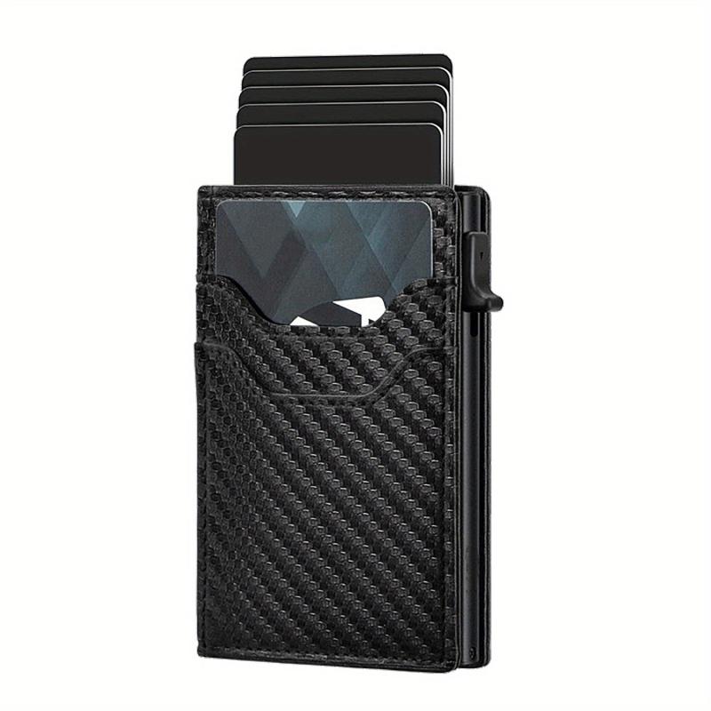 Men's RFID Card Holder Anti theft Aluminum Alloy Leather