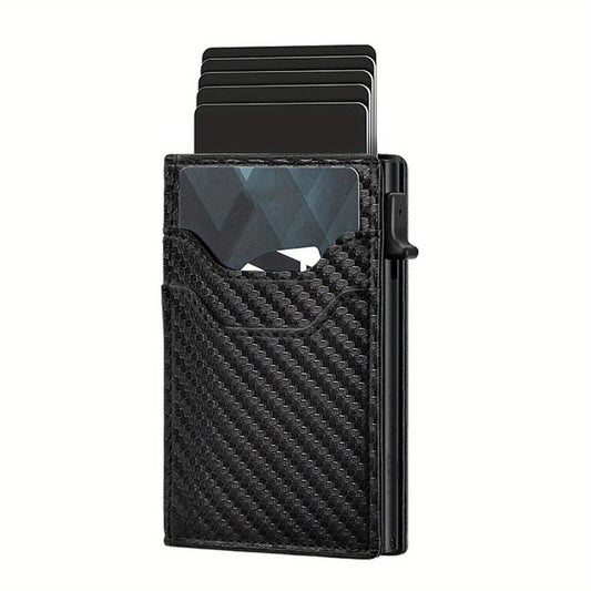 Men's RFID Card Holder Anti theft Aluminum Alloy Leather