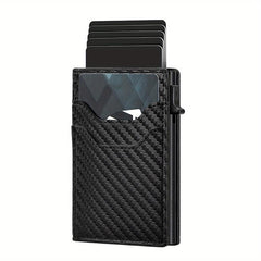 Men's RFID Card Holder Anti theft Aluminum Alloy Leather