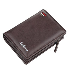 Men's Short Vertical Wallet with Button Pocket