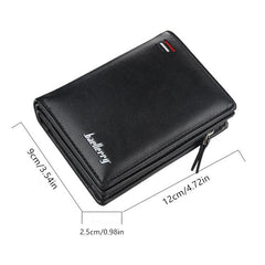 Men's Short Vertical Wallet with Button Pocket