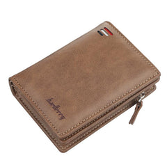 Men's Short Vertical Wallet with Button Pocket