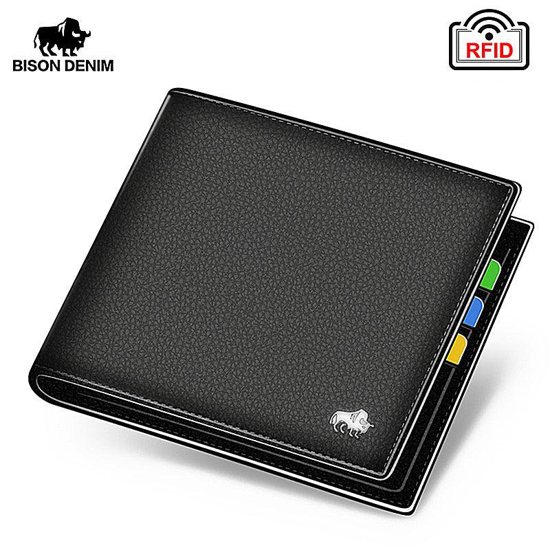 Men's Leather Wallets RFID Bifold Zip Coin Purse Business Card Holder