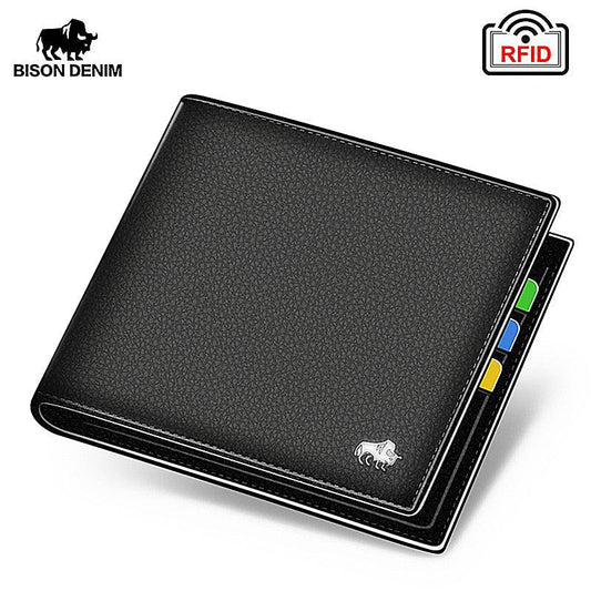 Men's Leather Wallets RFID Bifold Zip Coin Purse Business Card Holder