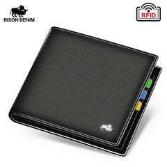 Men's Leather Wallets RFID Bifold Zip Coin Purse Business Card Holder