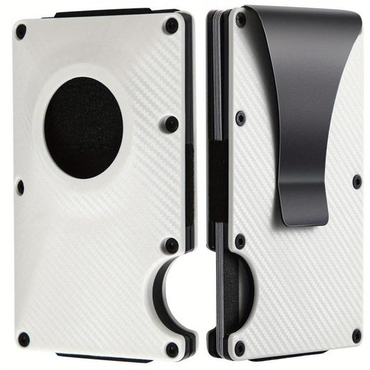 Men's Carbon Fiber RFID Blocking Card Holder for AirTag Installation
