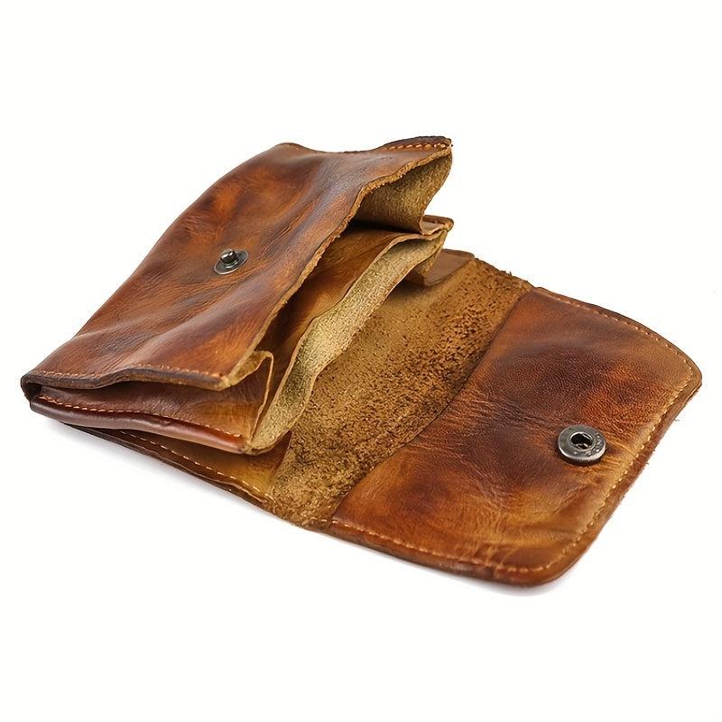 Men's Top Layer Cowhide Wallet Retro Leather Distressed Driver's Card Holder