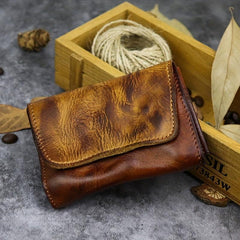 Men's Top Layer Cowhide Wallet Retro Leather Distressed Driver's Card Holder