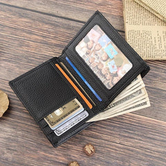 Men's Leather Short Wallet Top Layer Cowhide Business Wallet