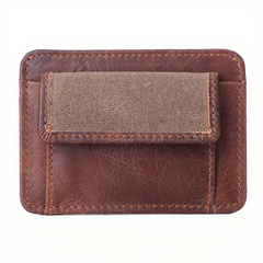 Men's Leather Credit Card Holder Slim Coin Purse