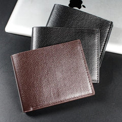 Men's PU Leather Short Wallet Multiple Card Slots Clip Large Capacity Great Gift
