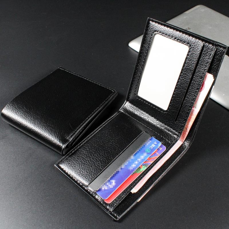 Men's PU Leather Short Wallet Multiple Card Slots Clip Large Capacity Great Gift