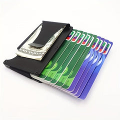 Men's Slim Wallet RFID Blocking Credit Card Holder Aluminum Alloy Wallet