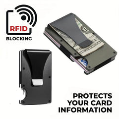 Men's Slim Wallet RFID Blocking Credit Card Holder Aluminum Alloy Wallet