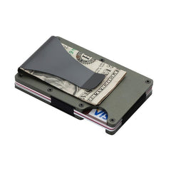 Men's Slim Wallet RFID Blocking Credit Card Holder Aluminum Alloy Wallet