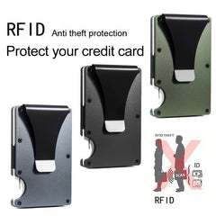 Men's Slim Wallet RFID Blocking Credit Card Holder Aluminum Alloy Wallet