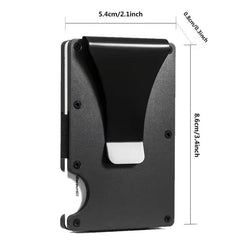 Men's Slim Wallet RFID Blocking Credit Card Holder Aluminum Alloy Wallet