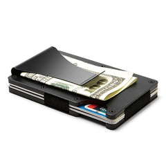 Men's Slim Wallet RFID Blocking Credit Card Holder Aluminum Alloy Wallet