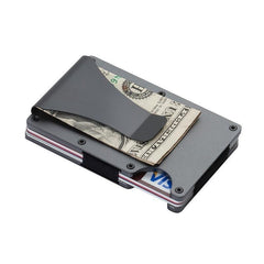 Men's Slim Wallet RFID Blocking Credit Card Holder Aluminum Alloy Wallet