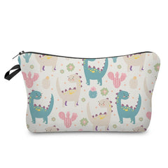 Dino Pattern Zipper Storage Bag Cosmetics Pouch