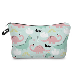Dino Pattern Zipper Storage Bag Cosmetics Pouch