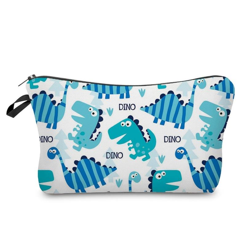 Dino Pattern Zipper Storage Bag Cosmetics Pouch